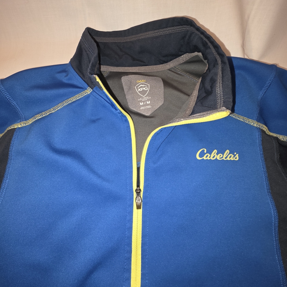 Cabela's XPG "Windstopper" Performance 1/4 Zip Blue/Black.  Pullover Sz Med.